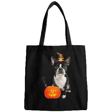 Discover Boston Terrier Pet Witch Hat Halloween Dog Costume Bags
