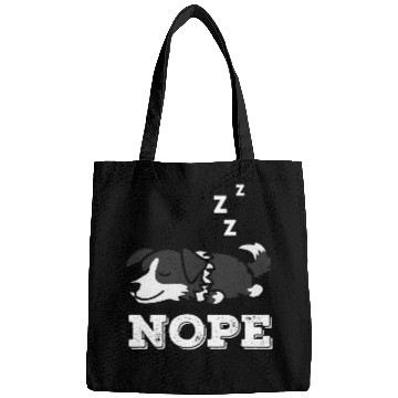 Discover Border Collie Pet Funny Nope Lazy Border Collie Bags