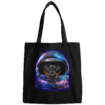 Discover Doberman Pet in Space Galaxy Astronaut Helmet Bags