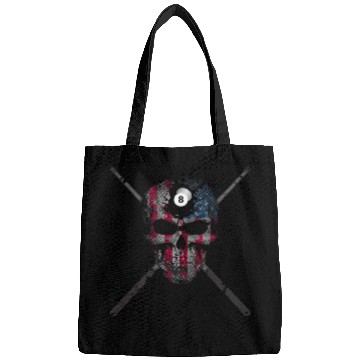 Discover Sport Billiard Skull American Flag Skull Billiards Pool Player Bags