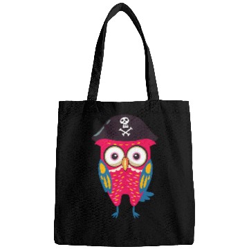 Discover Colorful Cute Owl Funny Pirate hat Bags