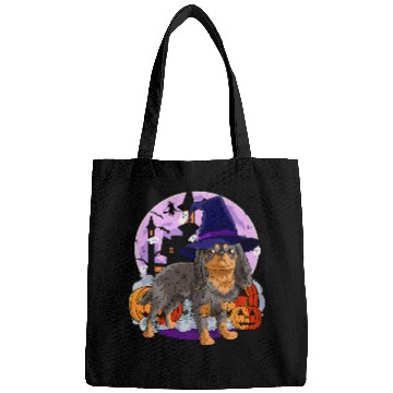 Discover Cavalier King Charles Spaniel Pet Cute King Charles Spaniel Halloween Witch Pumpkin Bags