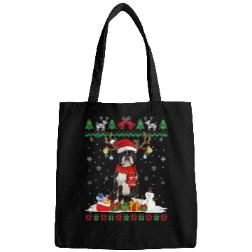 Discover Boston Terrier Pet Santa Hat xmass Ugly Christmas Sweater Bags