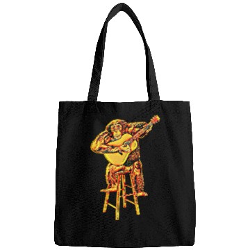 Discover Funny Guitar Lover Chimpanzee Playing Bags