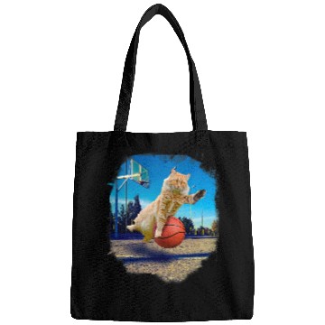 Discover Funny Basketball Maine Coon Cat Playing Bags