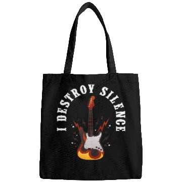 Discover Funny Guitar I Destroy Silence Guitarist Bass Guitar Player Guitarist Bags