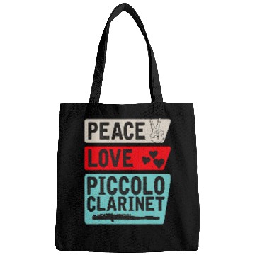 Discover Funny Clarinet Peace Love Piccolo Clarinet Instrument Piccolo Players Bags