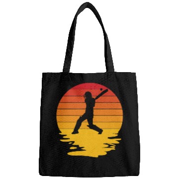 Discover Cricket Fan Retro Sunset Cricket Cricket Player Bags