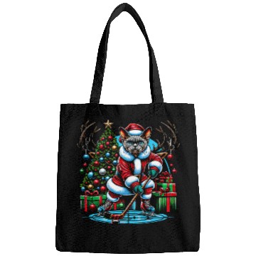 Discover Sport Hockey Santa Devon rexs Cat Playing Hockey Bags