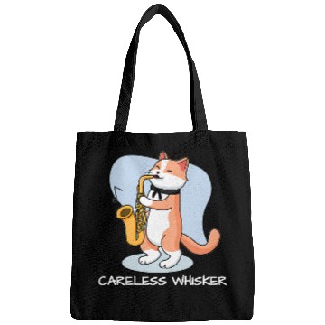 Discover Funny Saxophone Hilarious cat plays saxophone Bags