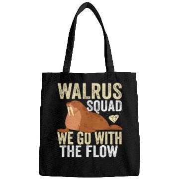 Discover Walrus Squad marine biologist oceanography Student Apparel Bags
