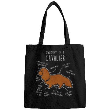Discover Cavalier Pet Ruby Cavalier King Charles Spaniel Dog Mom Funny Anatomy Bags