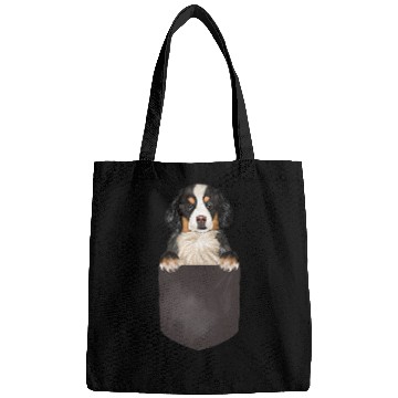 Discover Bernese Mountain Pet Dog In Pocket Funny Dog Lover Bernese Mountain Bags