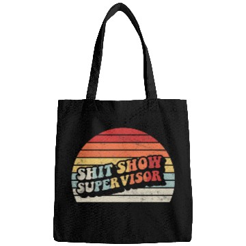 Discover Retro Shit Show Supervisor Hilarious vintages For Adults Bags