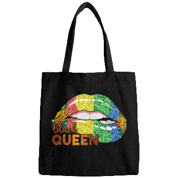 Discover Black Queen Melanin Lips African Leopard Pride Black History Bags