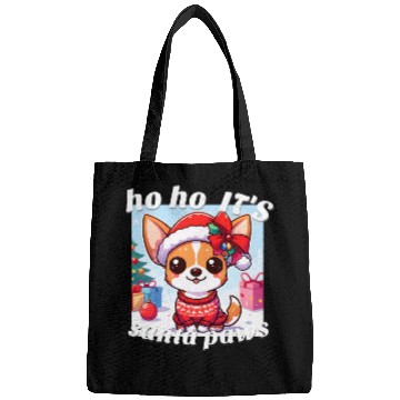 Discover Chihuahua Pet Ho ho its Santa paws cute Chihuahua in Christmas costume Bags