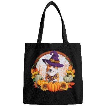 Discover Corgi Pet Dog Fall Autumn Witch Welsh Corgi Halloween Costume Women Kid 472 Bags