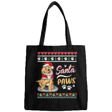 Discover Golden Retriever Pet Womens Golden Retriever Dog Funny Santa Paws Christmas 176 Bags