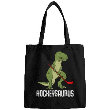 Discover Sport Hockey Dino Hockey Fan Hockeysaurus Dinosaur Ice Hockey Dino TRex Playing Bags