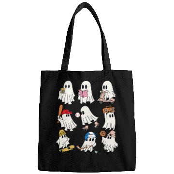 Discover Sport Baseball Funny ghosts Scary Halloween Tee Baseball Popcorn Skateboard Bags