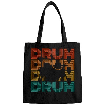 Discover Funny Drummer Retro Graphic Drums Band Member Rock Music Drumming 32 68 Bags