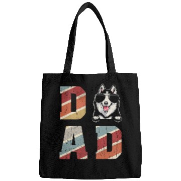 Discover Husky Pet Dad Cool for Dog Dad Retro Vintage Bags