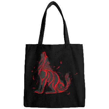 Discover Coyote Mammal burning angry Wildlife Colorful Wolves Wild Animal Bags