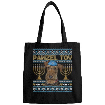 Discover Airedale Terrier Pet Pawzel Tov Jewish Dog Funny Hanukkah Dog Bags