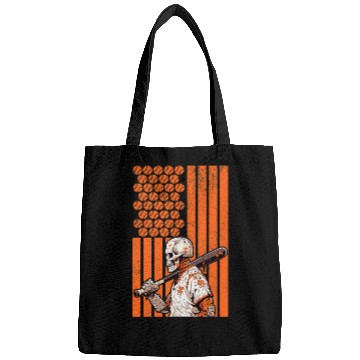 Discover Sport Baseball Halloween Skeletons Baseball Player Flag Bags