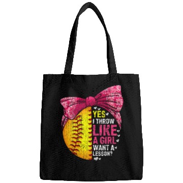 Discover Sport Softball Yes I Throw Like A Girl Want A Lesson Softball Team Sport Bags