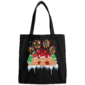 Discover Poodle Pet Tee With Santa Paws Dog Paws Poodle Christmas Pattern Bags