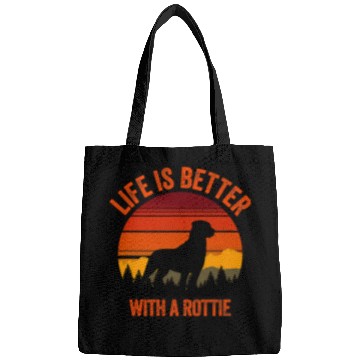 Discover Rottweiler Pet Life Is Better With A Rottie Retro Sky Forest Bags