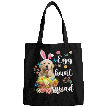 Discover Golden Retriever Pet Happy Easter Day Colorful Egg Hunt Squad Bags