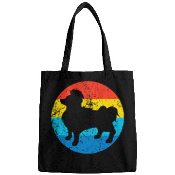 Discover Papillon Pet Breed Silhouette Retro 1970s Circle 3 Bags