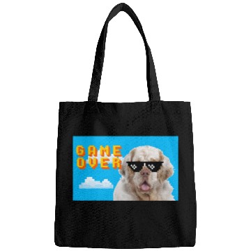 Discover Clumber Spaniel Pet 8Bit Game Over Bags