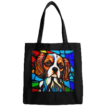 Discover Cavalier Pet King Charles Spaniel Stained Glass Pop Art 5 Bags
