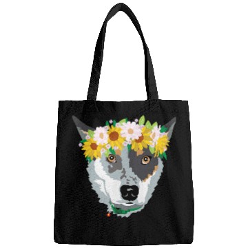 Discover Heeler Pet adorable Blue Heeler Cattle Dog with flowers Bags