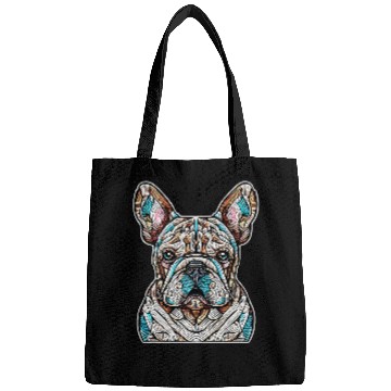 Discover French Bulldog Pet Frenchie Abstract Bags
