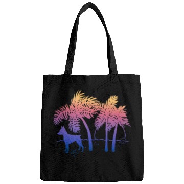 Discover Miniature Pinscher Pet Ombre Beach Sunrise Bags