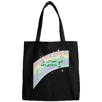 Discover Sport Softball I Love Softball Pastel Rainbow Stars Aesthetic Kelly Green Bags