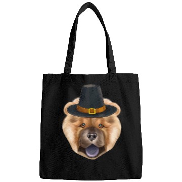 Discover Chow Chow Pet Wearing Pilgrim Hat Thanksgiving Bags