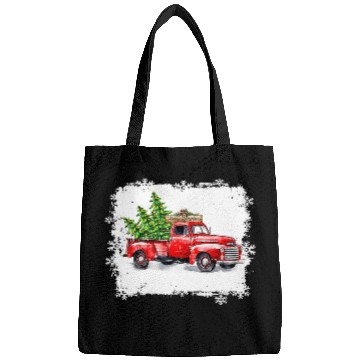 Discover Bleached vintages Wagon Christmas xmass Tree on Car Red Truck Bags