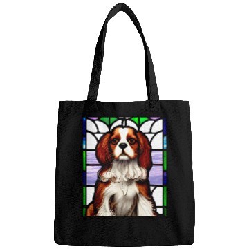 Discover Cavalier Pet King Charles Spaniel Stained Glass Pop Art 9 Bags