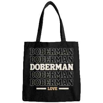 Discover Doberman Pet vintages Doberman multi line Bags