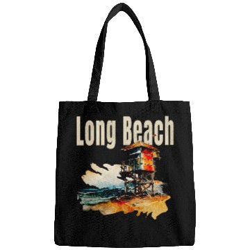Discover Long Beach New York Oceanfront Lifeguard Tower Bags