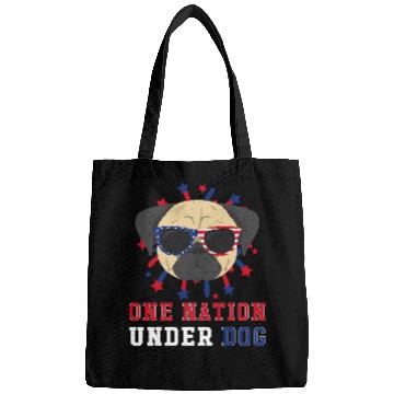 Discover Pug Pet 2One Nation Under Dog 4th Of July Bags