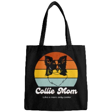 Discover Border Collie Pet Mom Retro Style Sunset Cool Collie Mom Bags