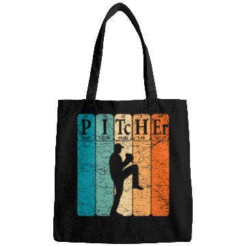 Discover Sport Baseball Periodic Table Elements Nerd Baseball Pitcher Retro Bags