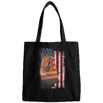 Discover Chow Chow Pet With American Flag Bags