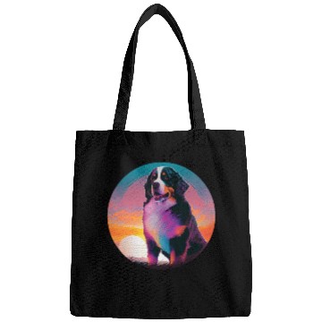 Discover Bernese Mountain Pet Synthwave 80s Retrowave Aesthetic 2 Bags